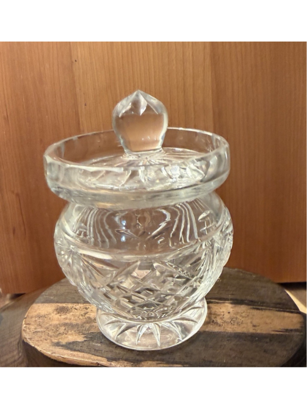 Waterford Lismore Crystal Mustard Jam Jar Honey Pot Condiments Vintage